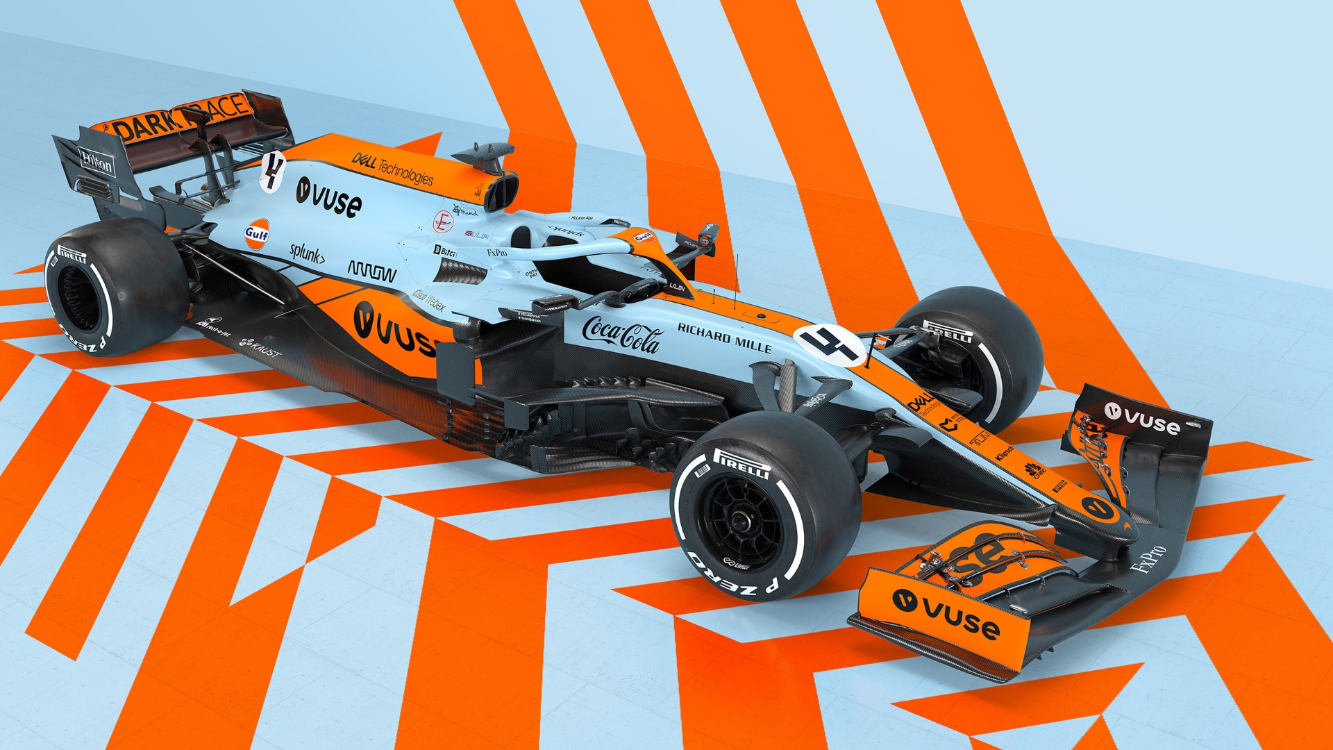 Formula 1 car promo image in 3D reder.